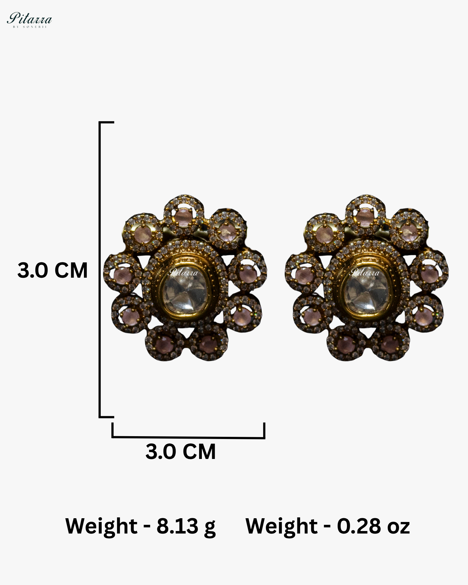 Pink Stone Gold Finish Moissanite Kundan Choker Set