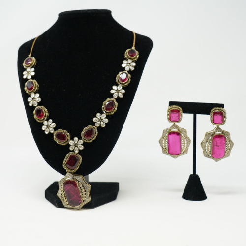 Kundan and Ruby Studded Party Wear Necklace