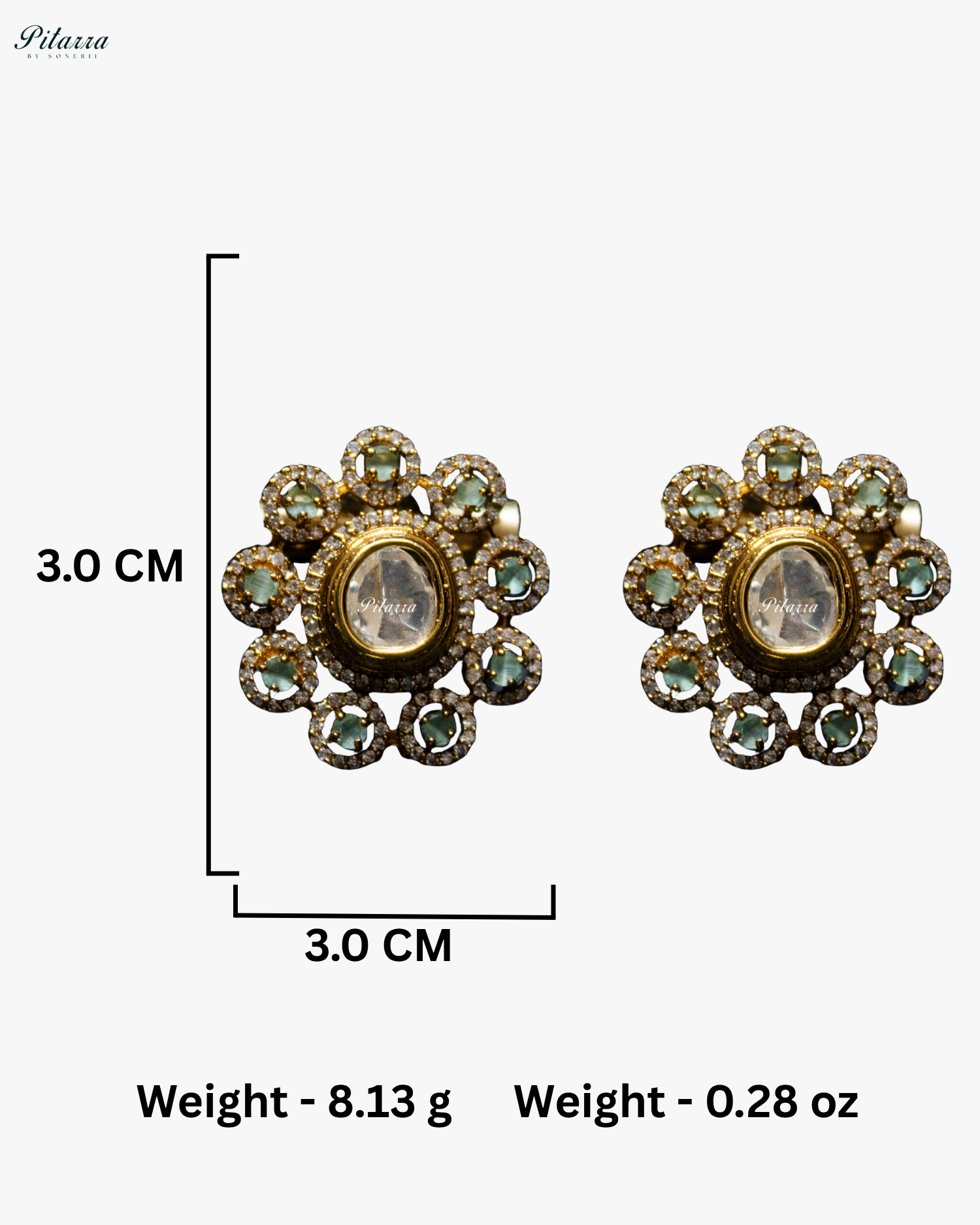 Mint Stone Gold Finish Moissanite Kundan Choker Set