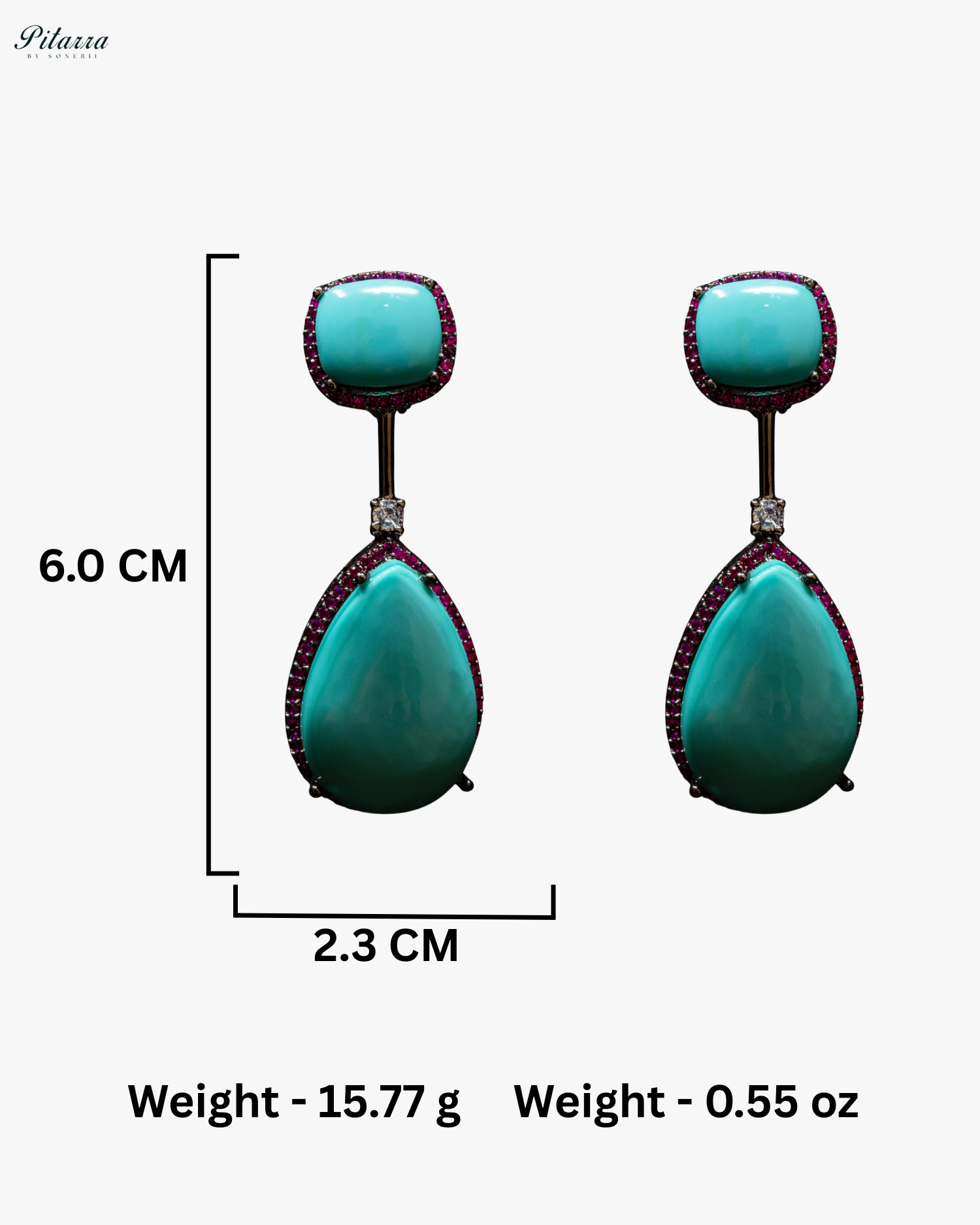 Turquoise Blue Tear Drop Dangle Earrings
