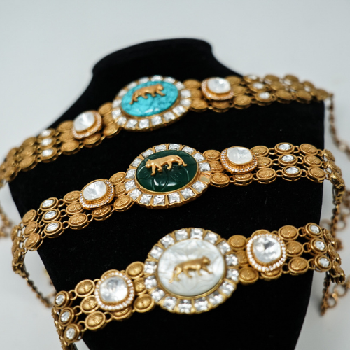 Luxurious Tiger Print Kundan Necklace