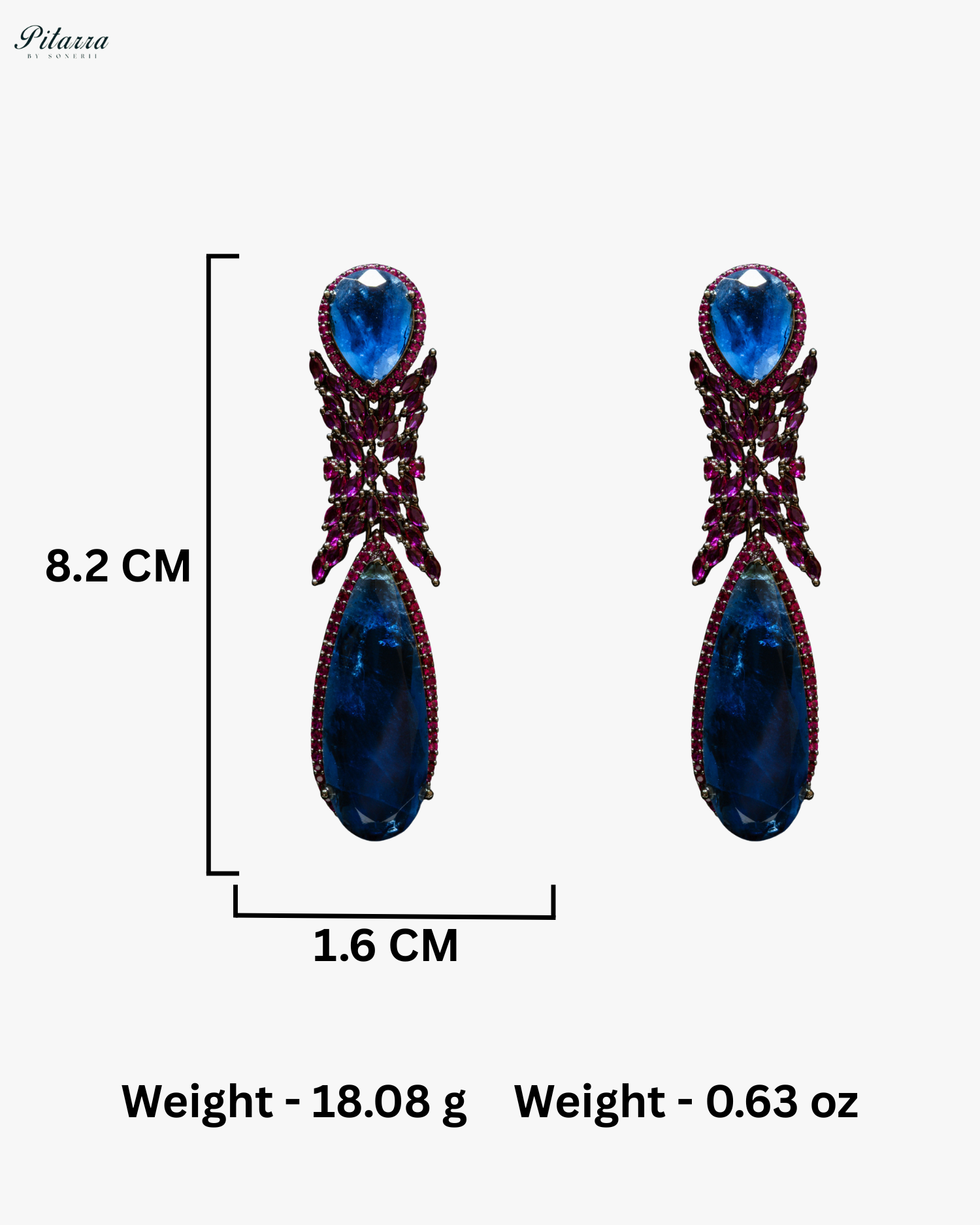 Blue Stone Contemporary Drop Earrings
