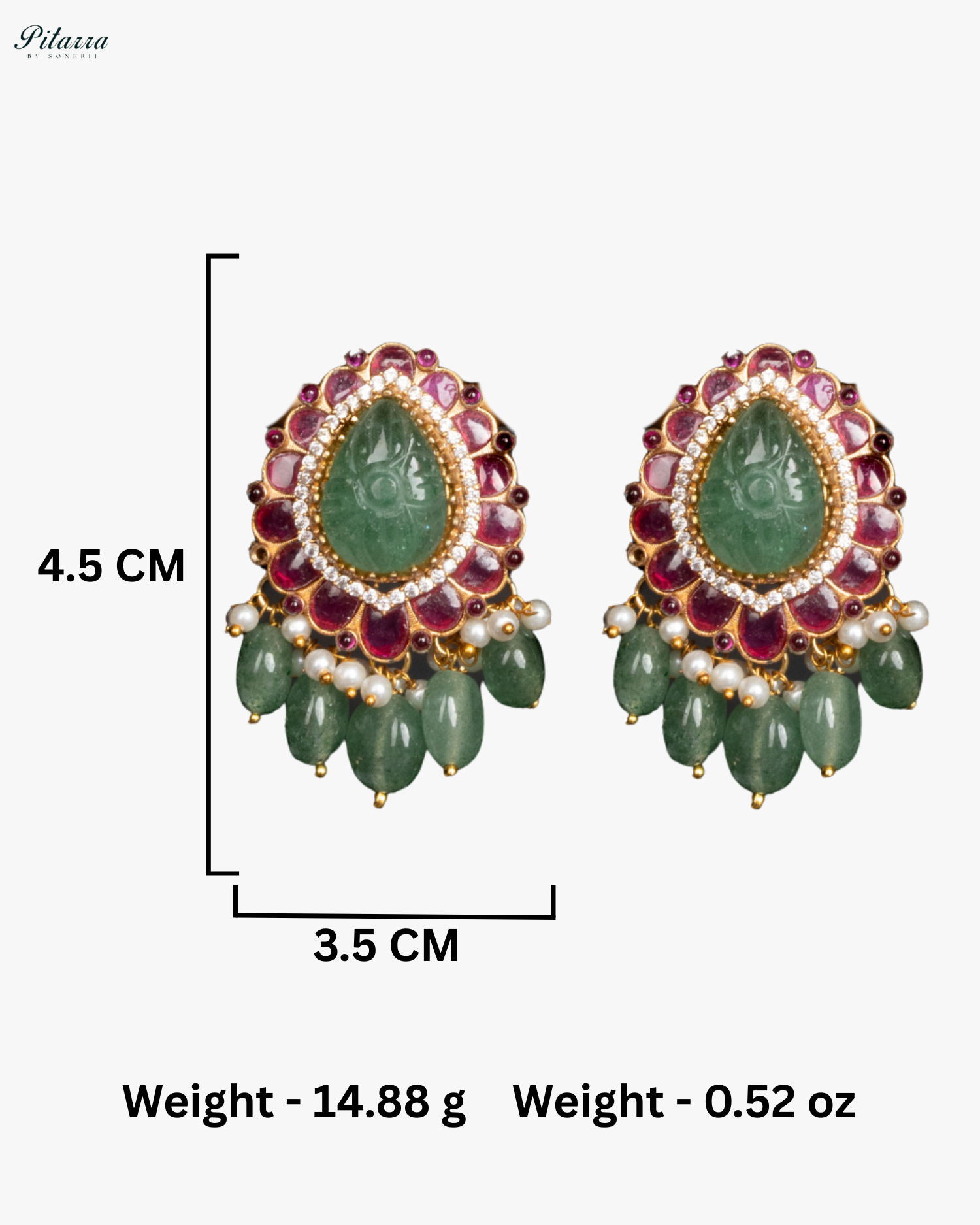 Elegant Kundan Jadau Necklace Set with Dark Green Beads