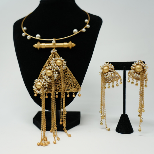 Gold Plated Choker Necklace Set
