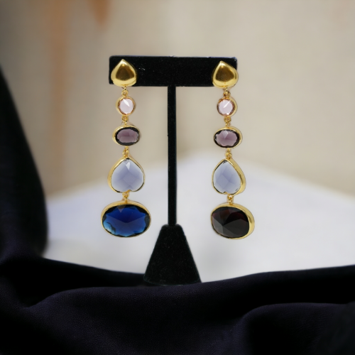Multi Color Gemstone Earrings for Women