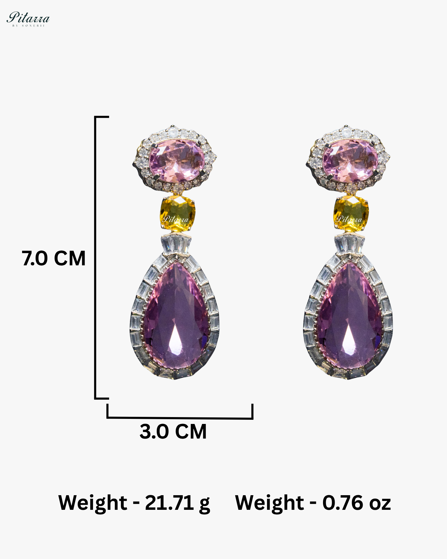 Silver Finish Baby Pink Drop Zircon Earrings