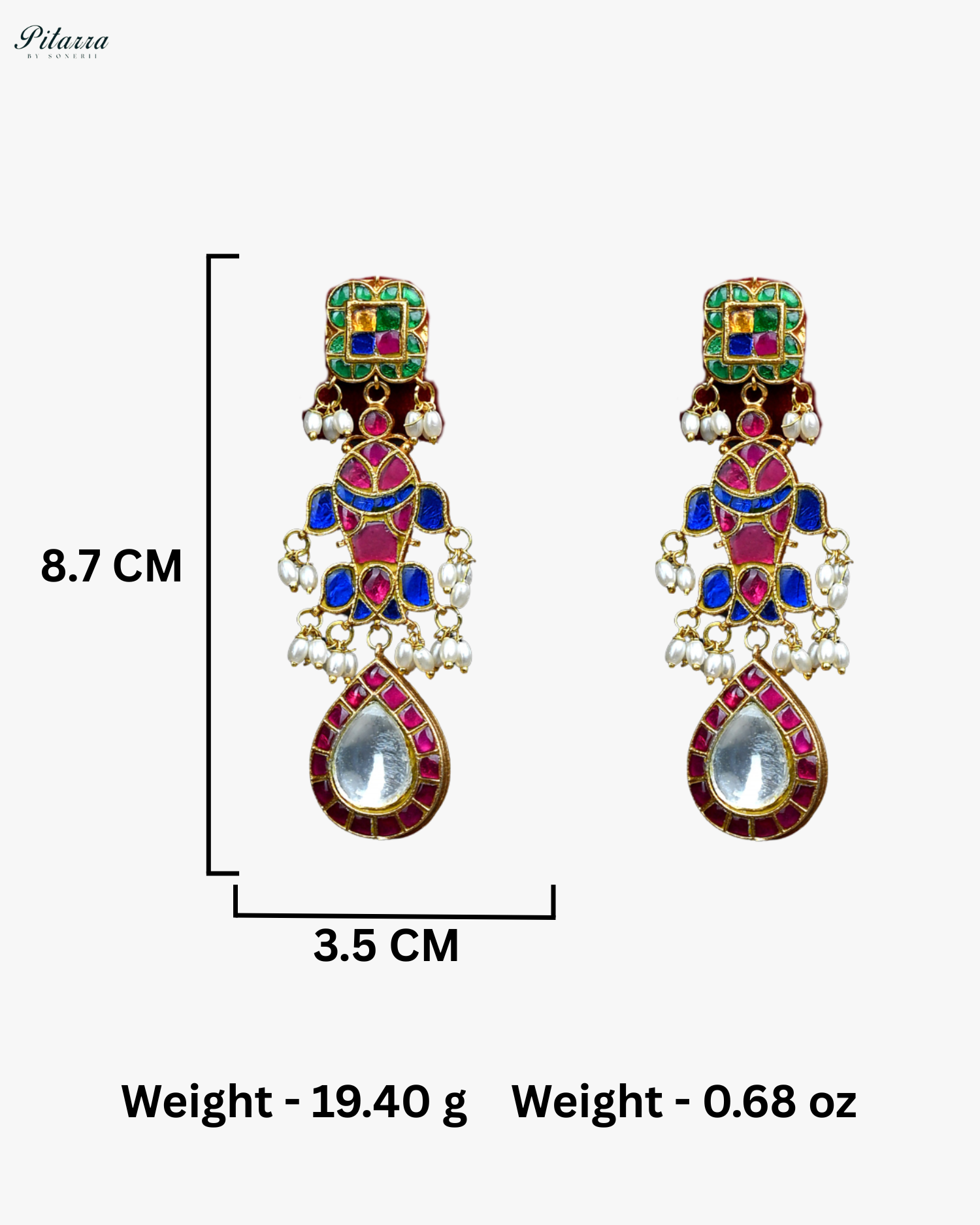 Multicolor Handcrafted Pachi Kundan Necklace Set