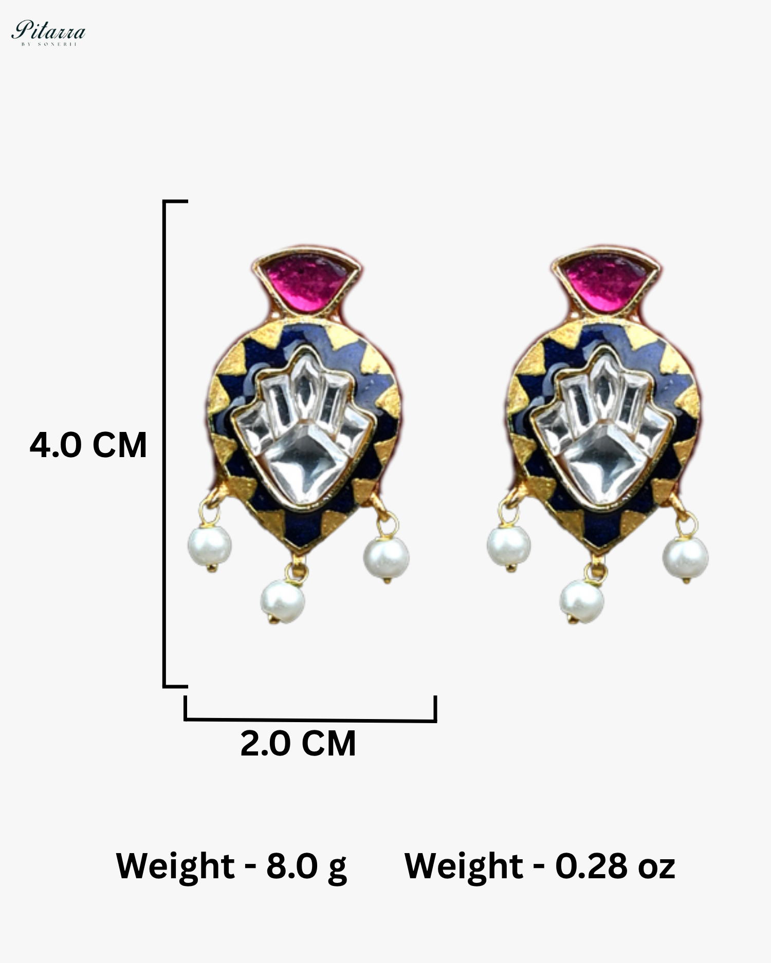 Blue Drop Exclusive Meena Kundan Necklace set