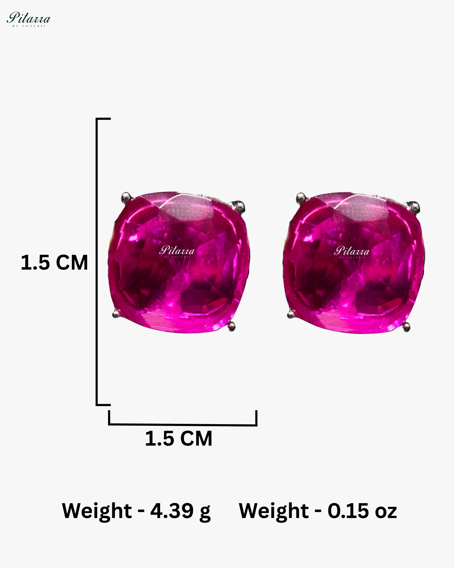Pink Square Stone Premium Crystal Necklace Set