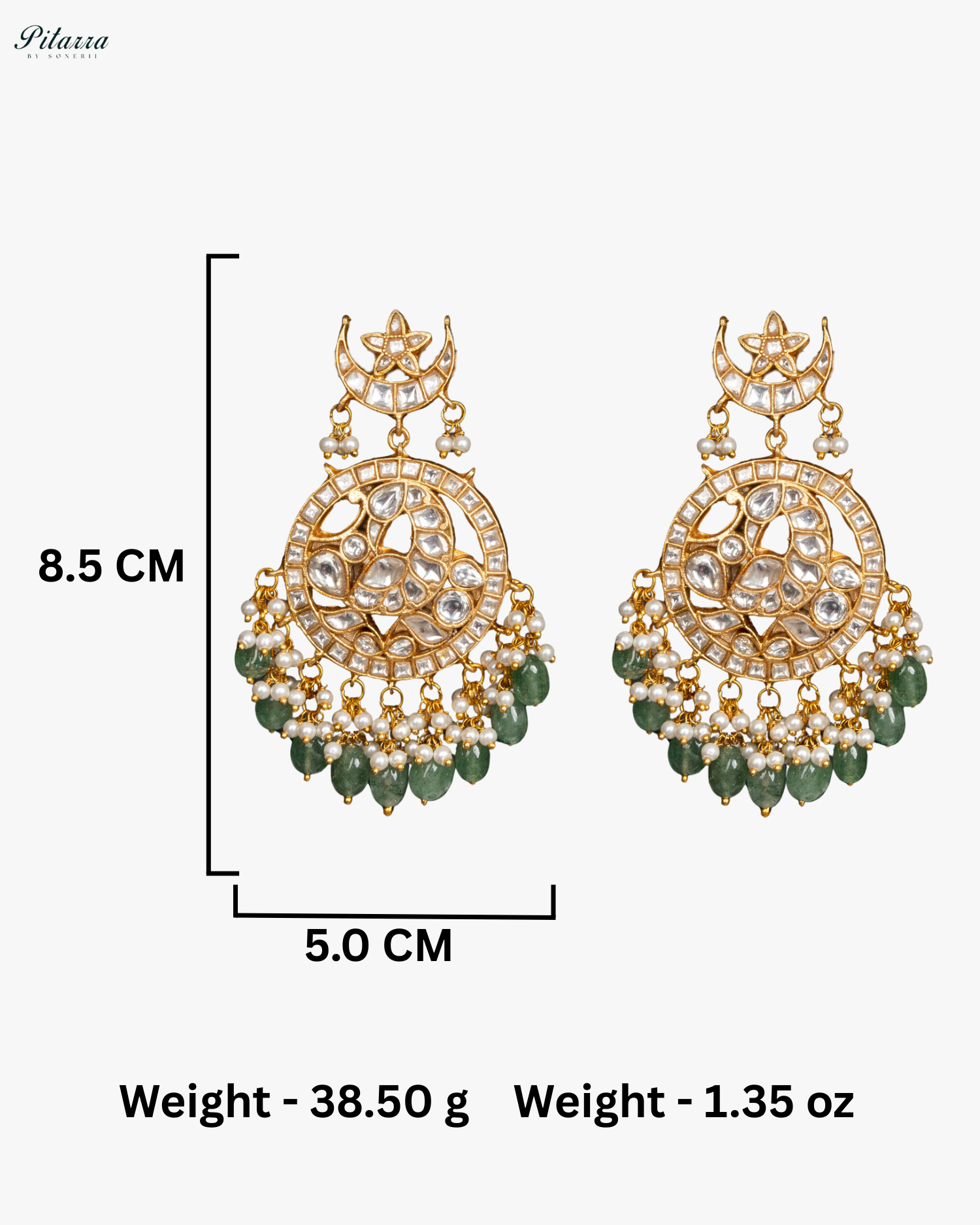 Green Gold Plated Jadau Kundan Necklace Set