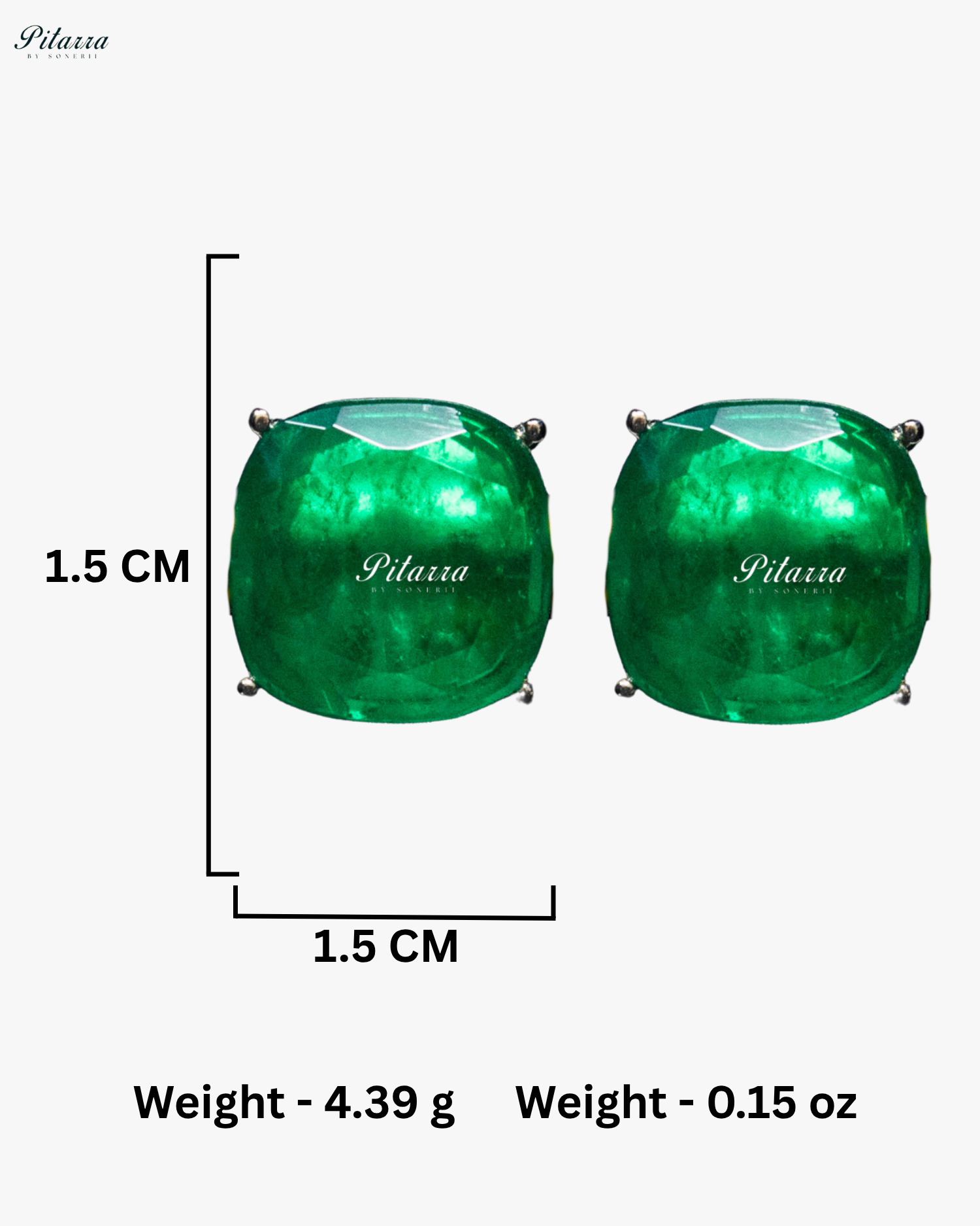 Emerald Square Stone Premium Crystal Necklace Set