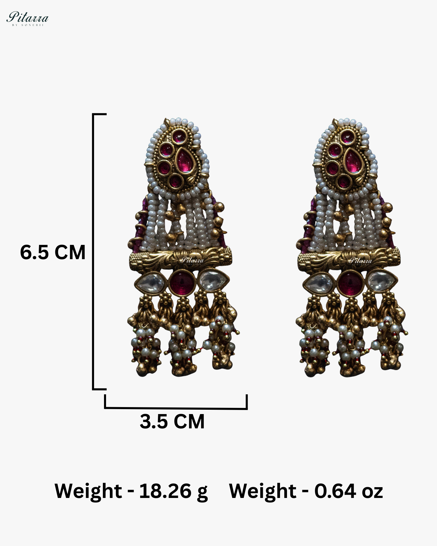 Golden Pink Stone Multi Strand Long Kundan Necklace Set