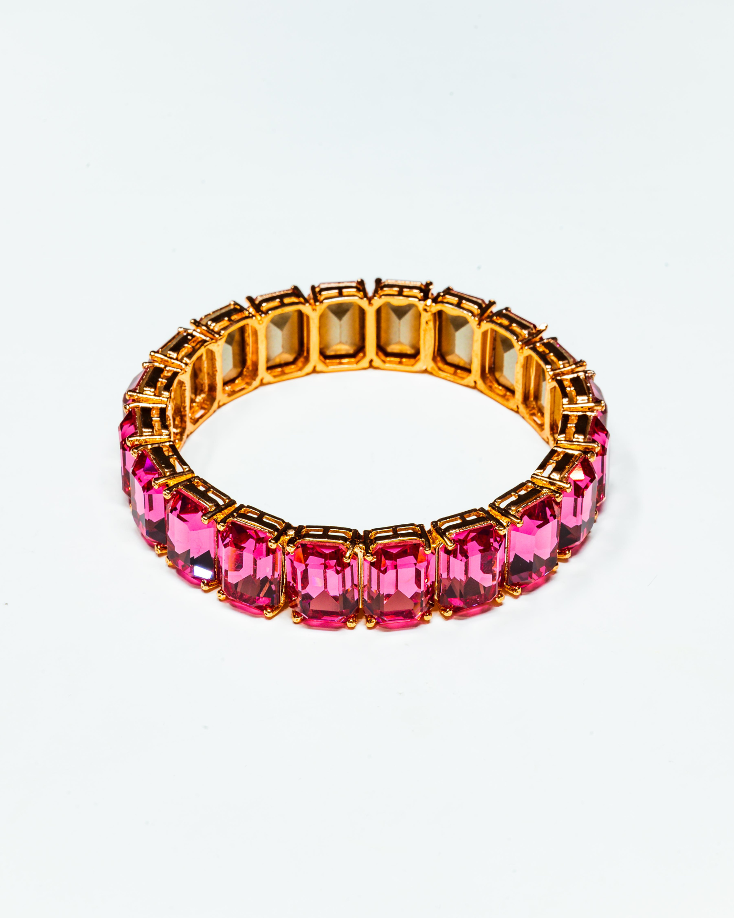 Pink Square Stone Crystal Bracelet