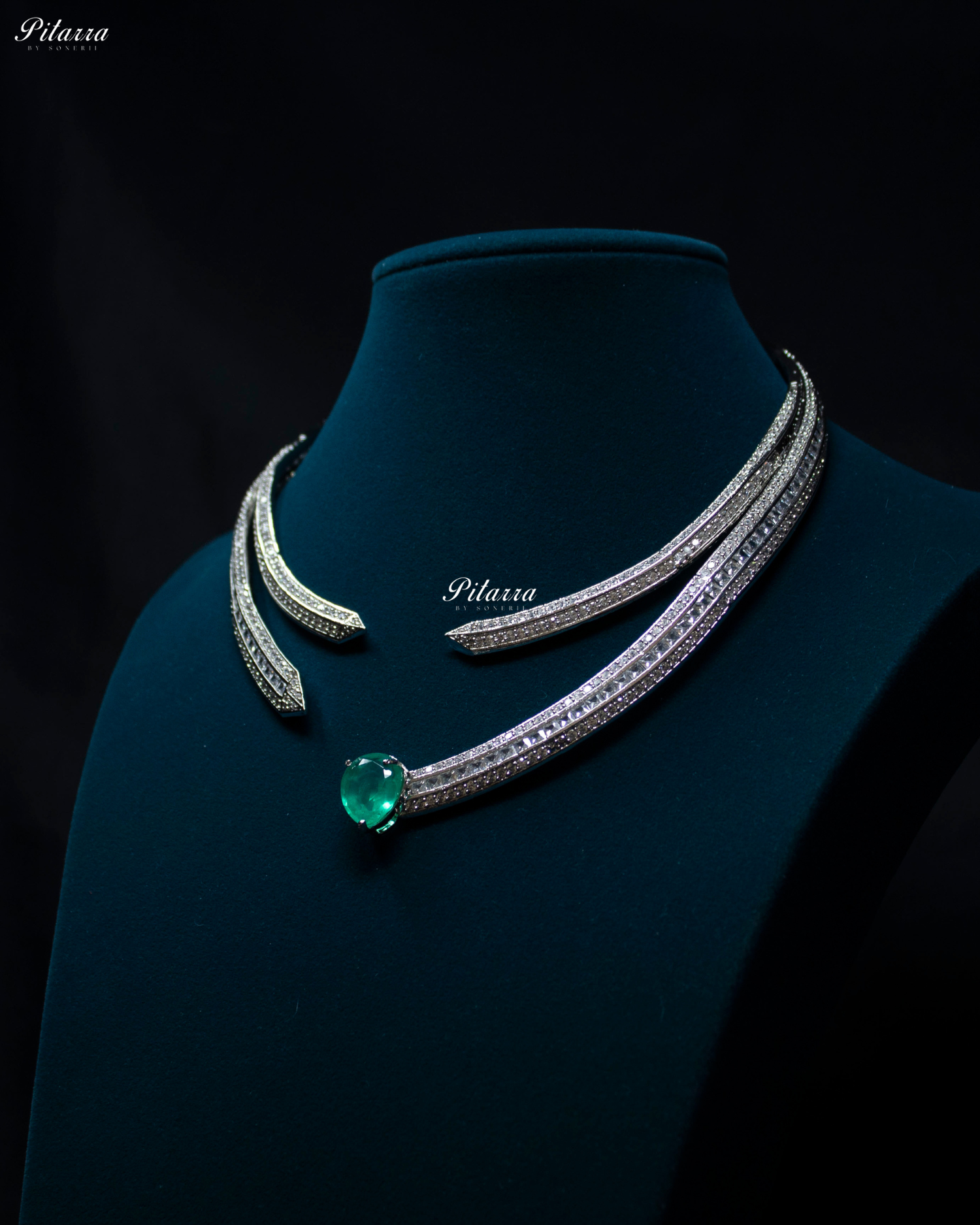 Mint Stone CZ Crystal Choker Set