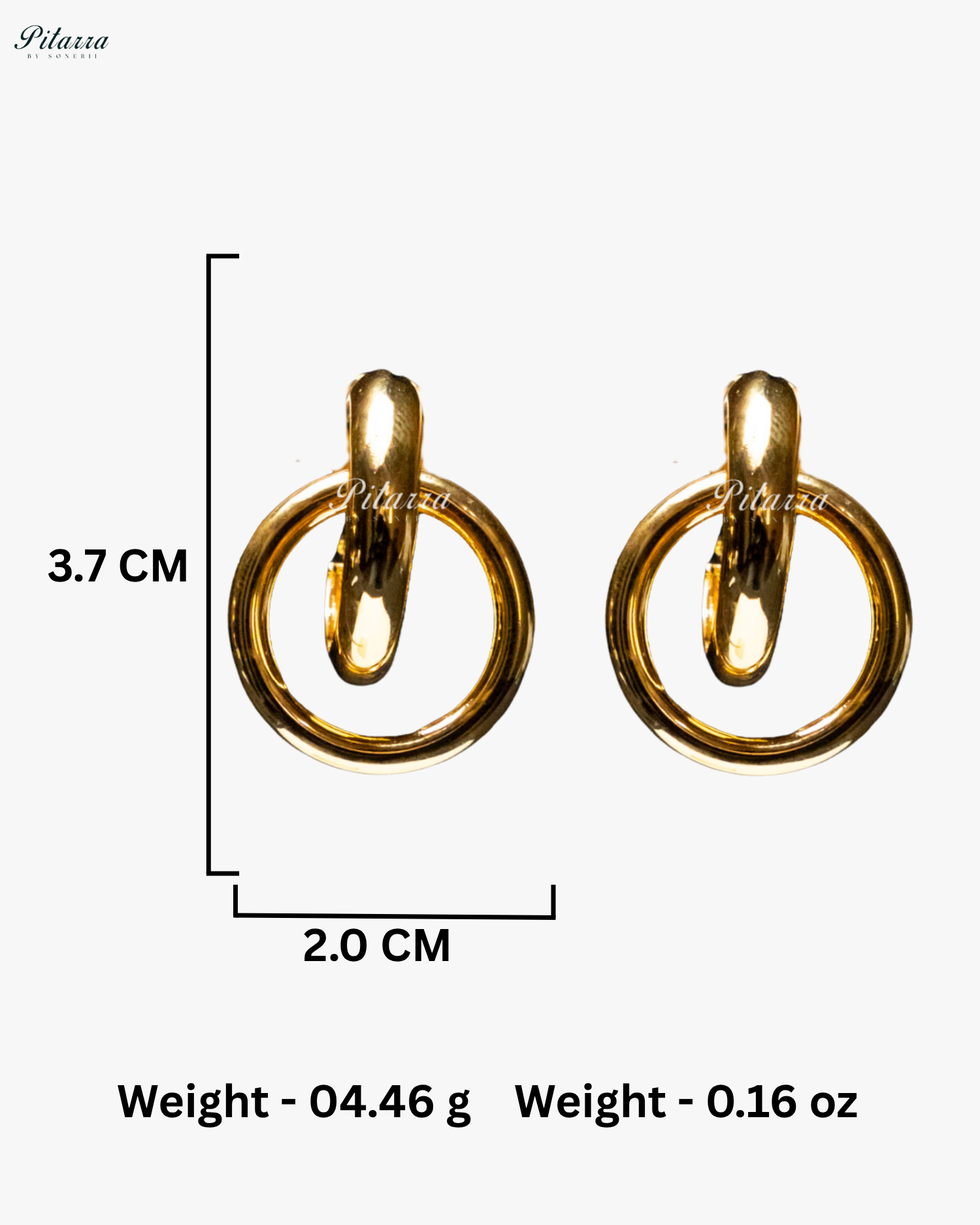 Gold Tone Interlocking Crystal Hoops Earrings