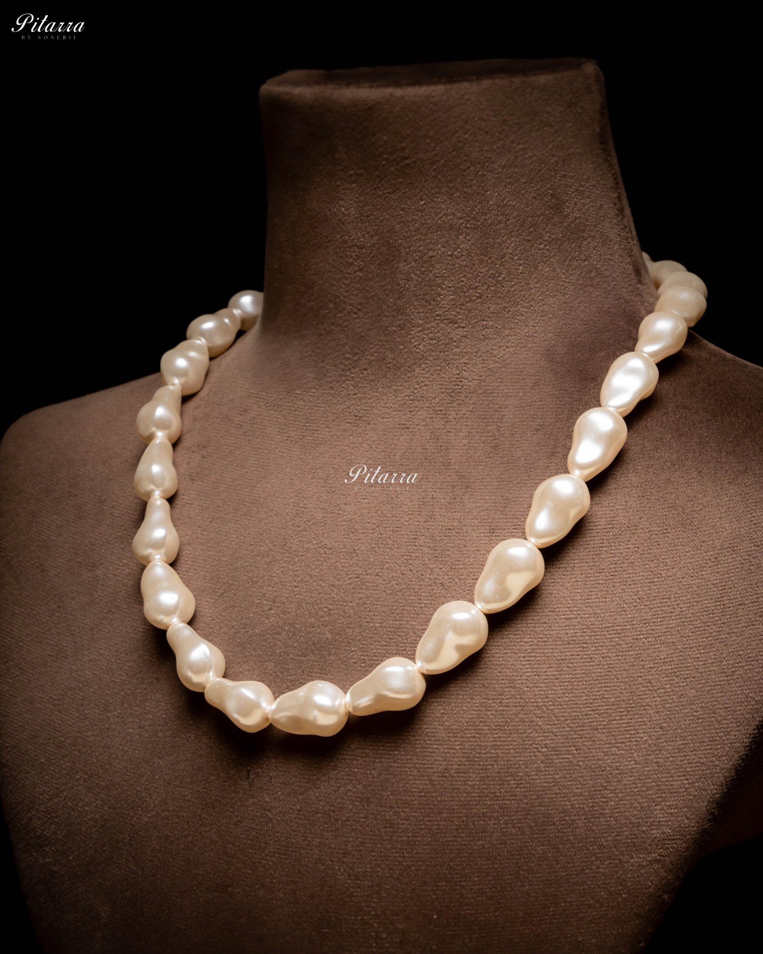 Artificial Baroque glass Pearl Statement Necklace Set