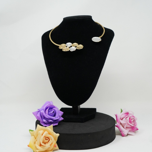 Gold Plated Dual Toned Open Necklace