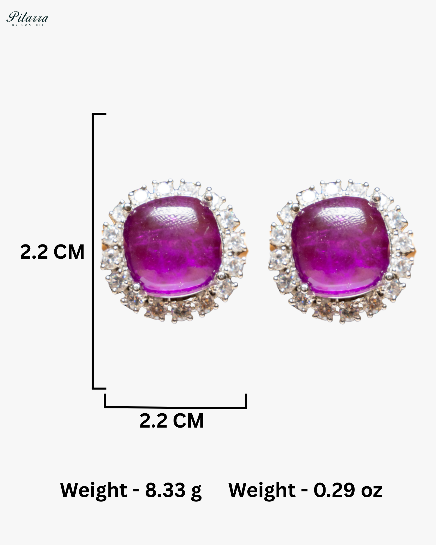 Purple Stone Cubic Zirconia Silver Necklace Set