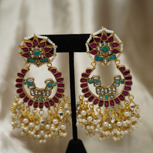 Pearl Studded Heavy Chandbali earrings