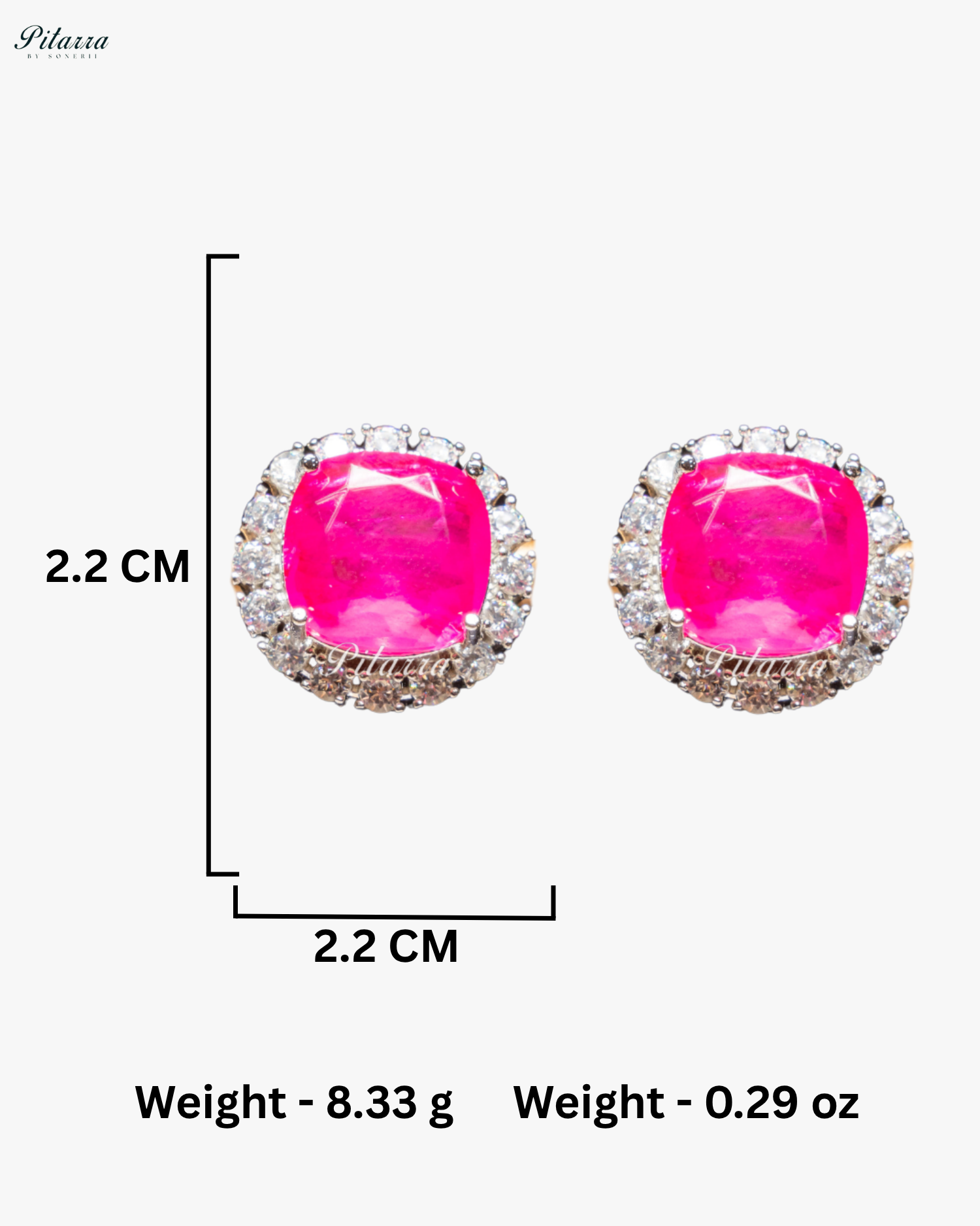 Pink Stone Cubic Zirconia Silver Necklace Set