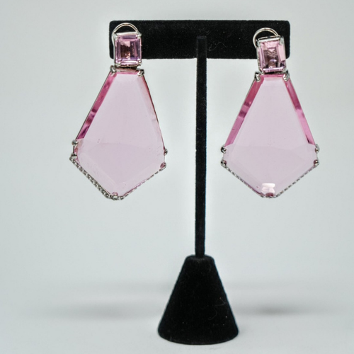 Pink American Diamond Earrings