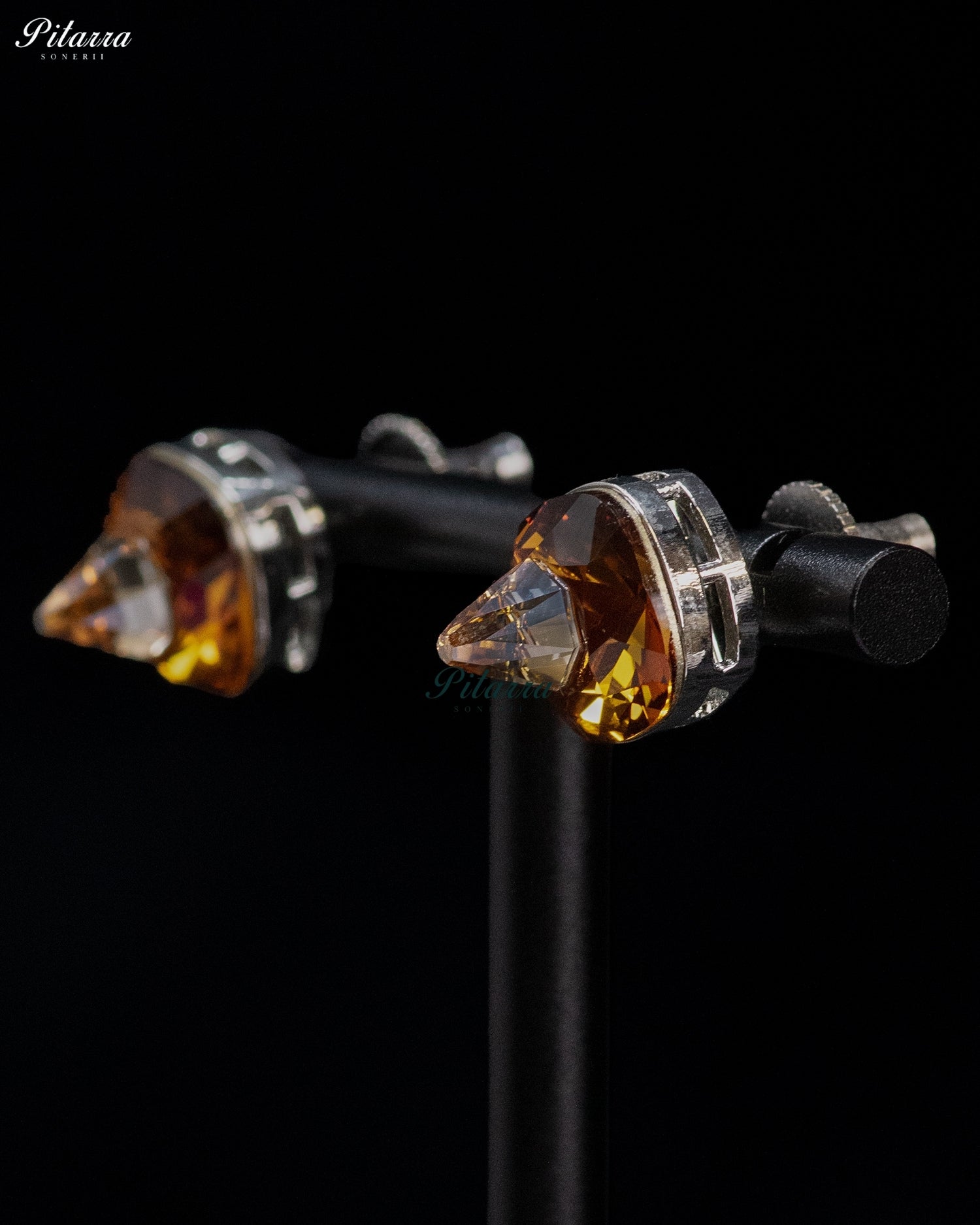 Amber Crystal Stud Earrings