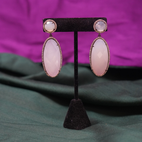 Pink Zirconia Dangler Earrings for Women
