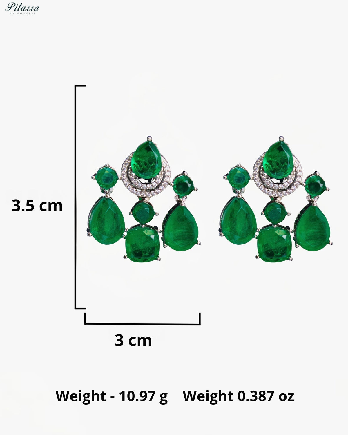 Emerald Green Crystal Dangler Earrings