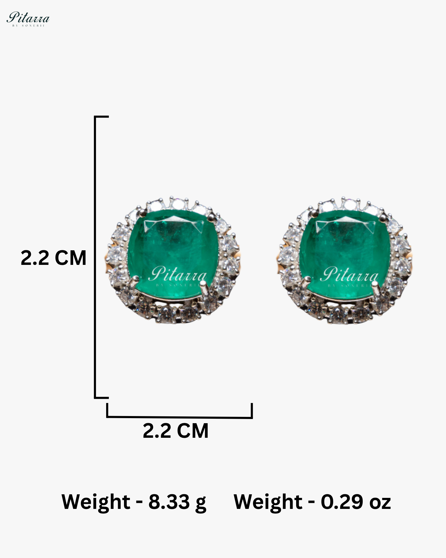Emerald Stone Cubic Zirconia Silver Necklace Set