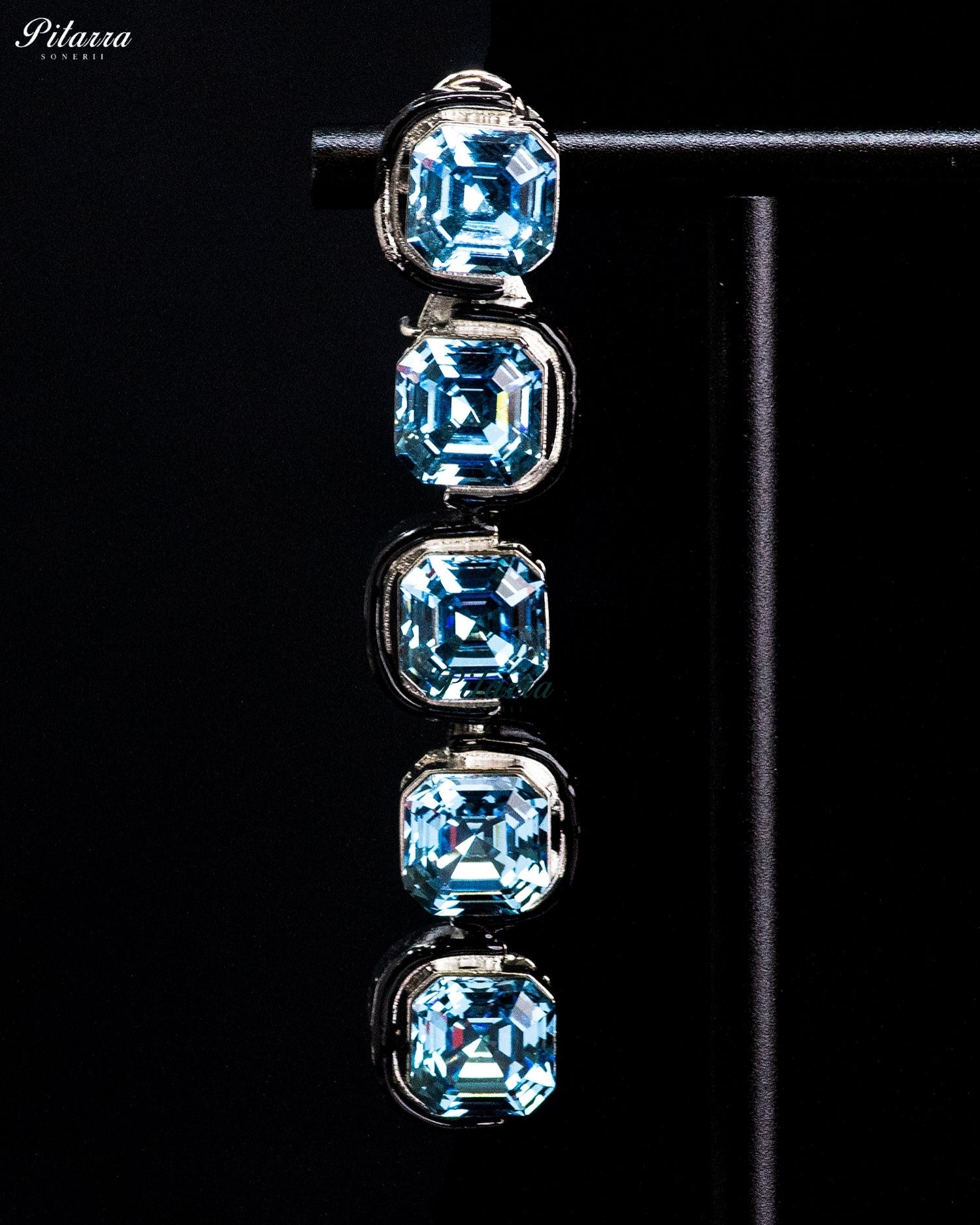 Sky Blue Crystal Drop Earrings
