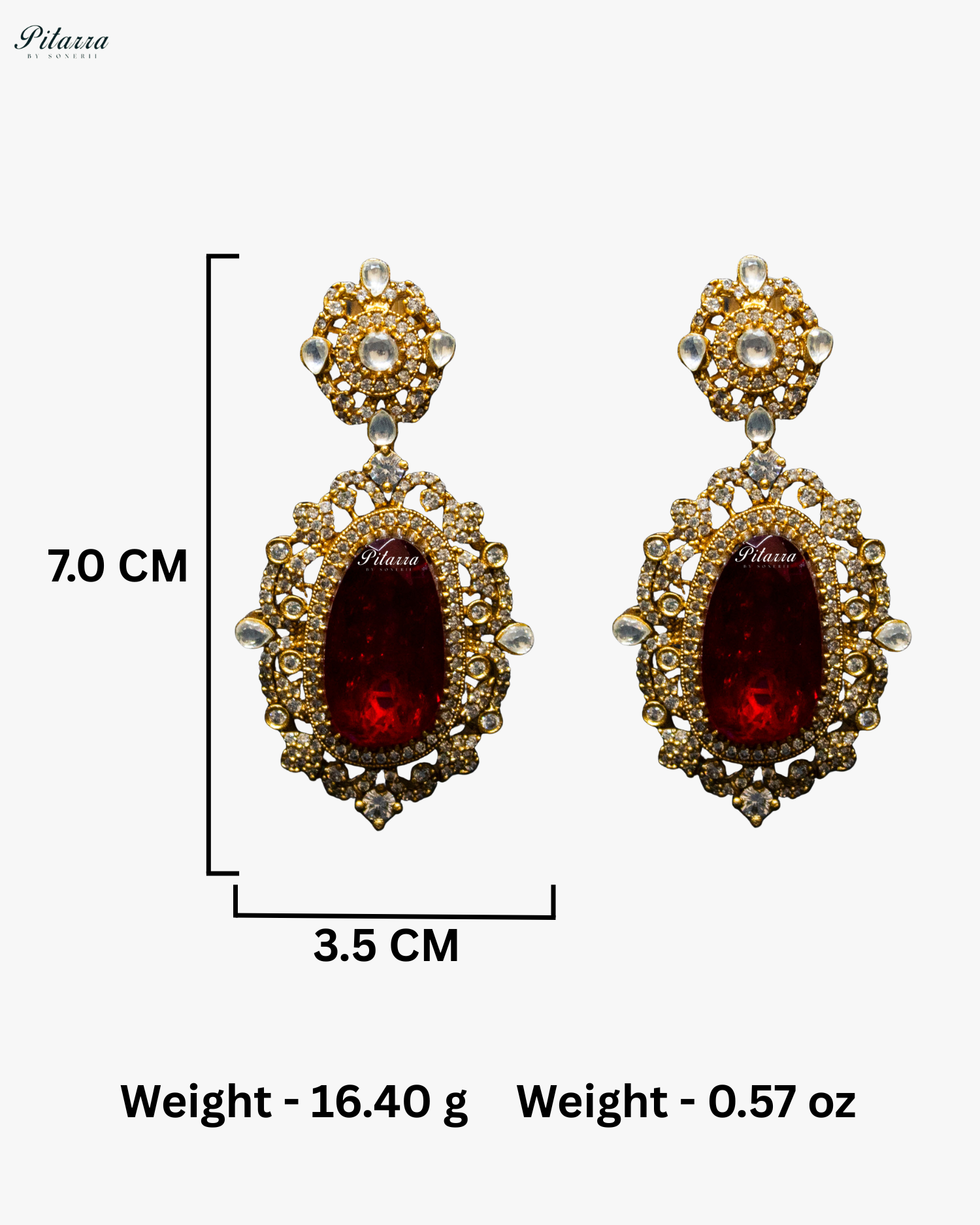 Red Stone Bird Victorian Polki Necklace Set