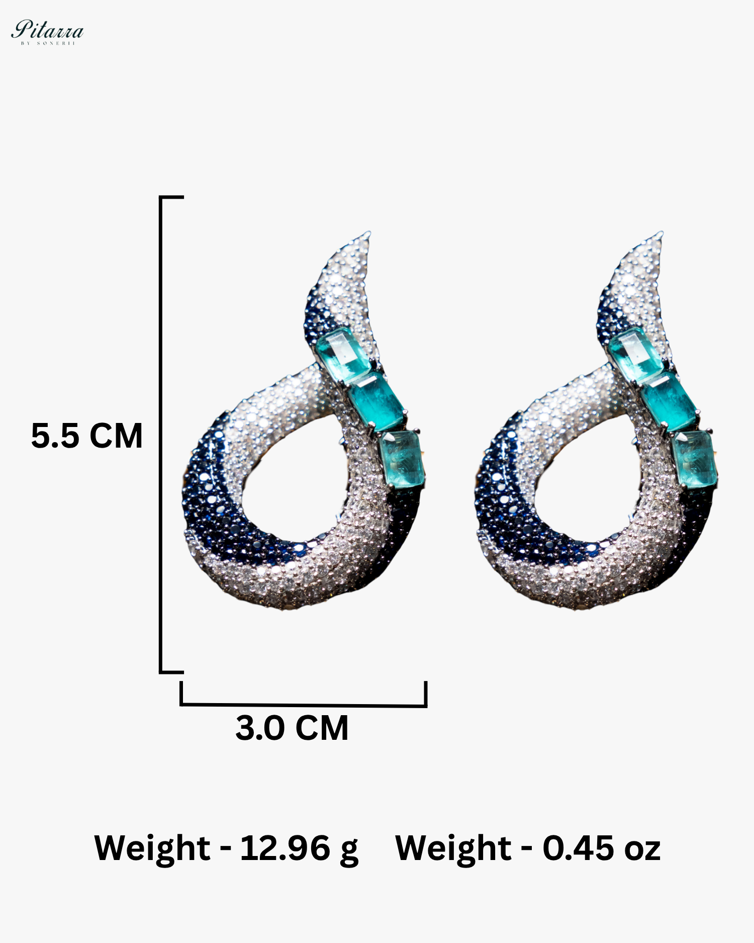 Aqua Stone Sleek CZ Choker Statement Necklace Set