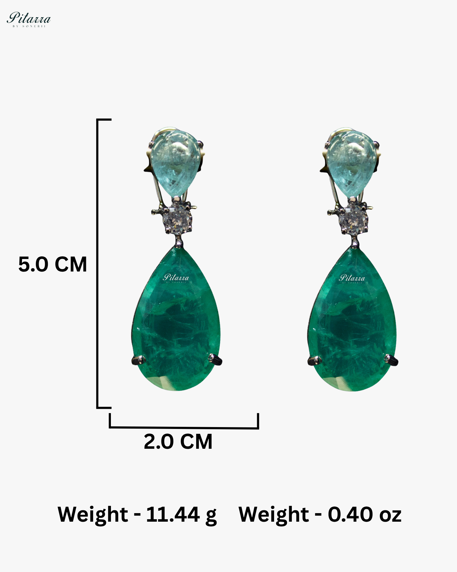 Two Tone Tear Drop Shaped Crystal Necklace Set