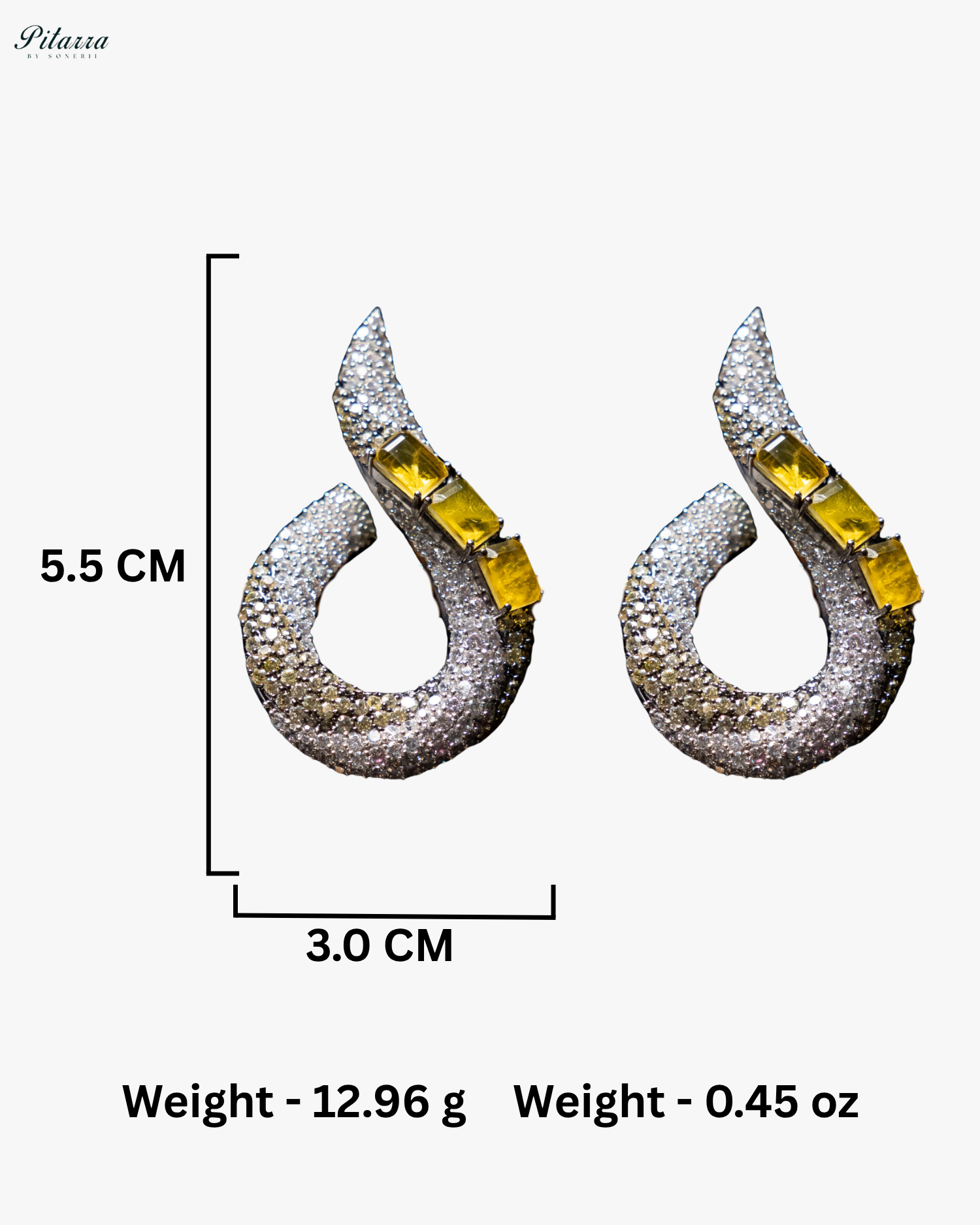 Yellow Stone Sleek CZ Choker Statement Necklace Set
