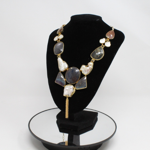 Classic Gemstone with Tessal Necklace