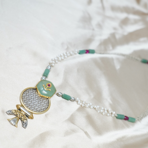 Sea Green Handmade Pearl Beads Necklace