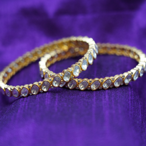 Set of Two Gold Plated Round  Bracelet