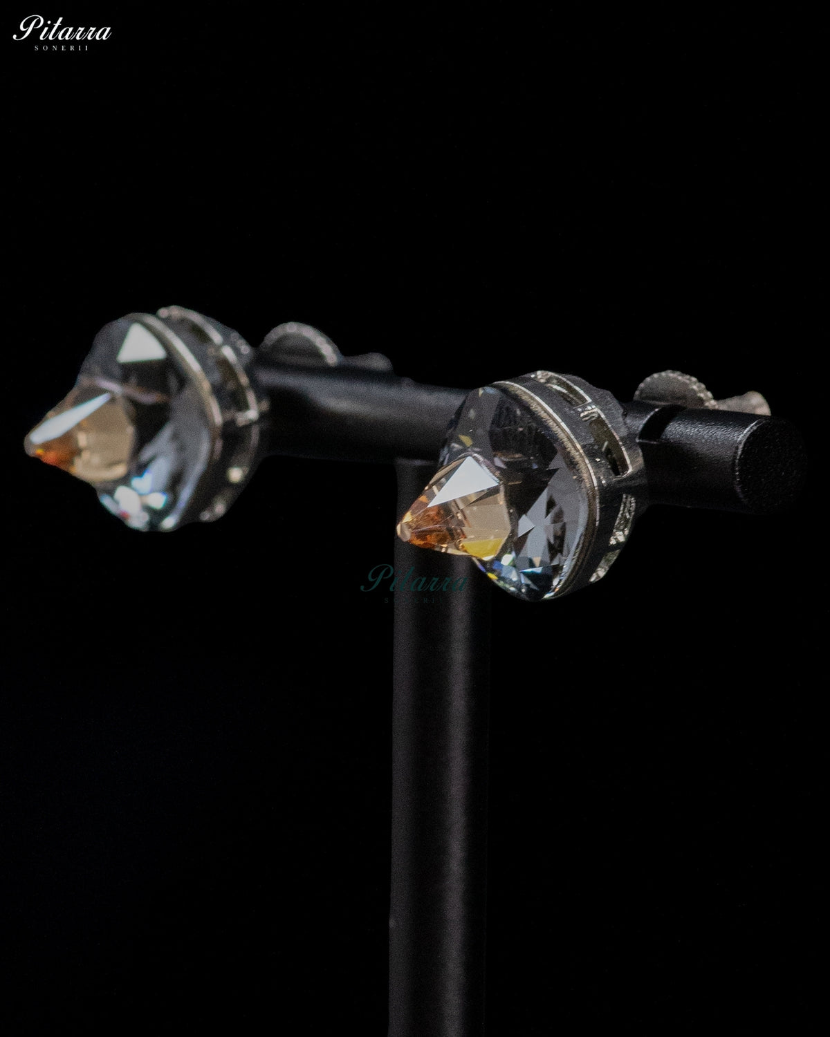 Black Crystal Stud Earrings