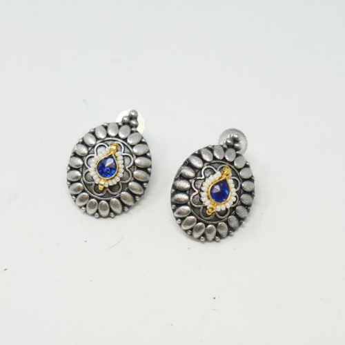 Silver Oxidised Stud Earrings
