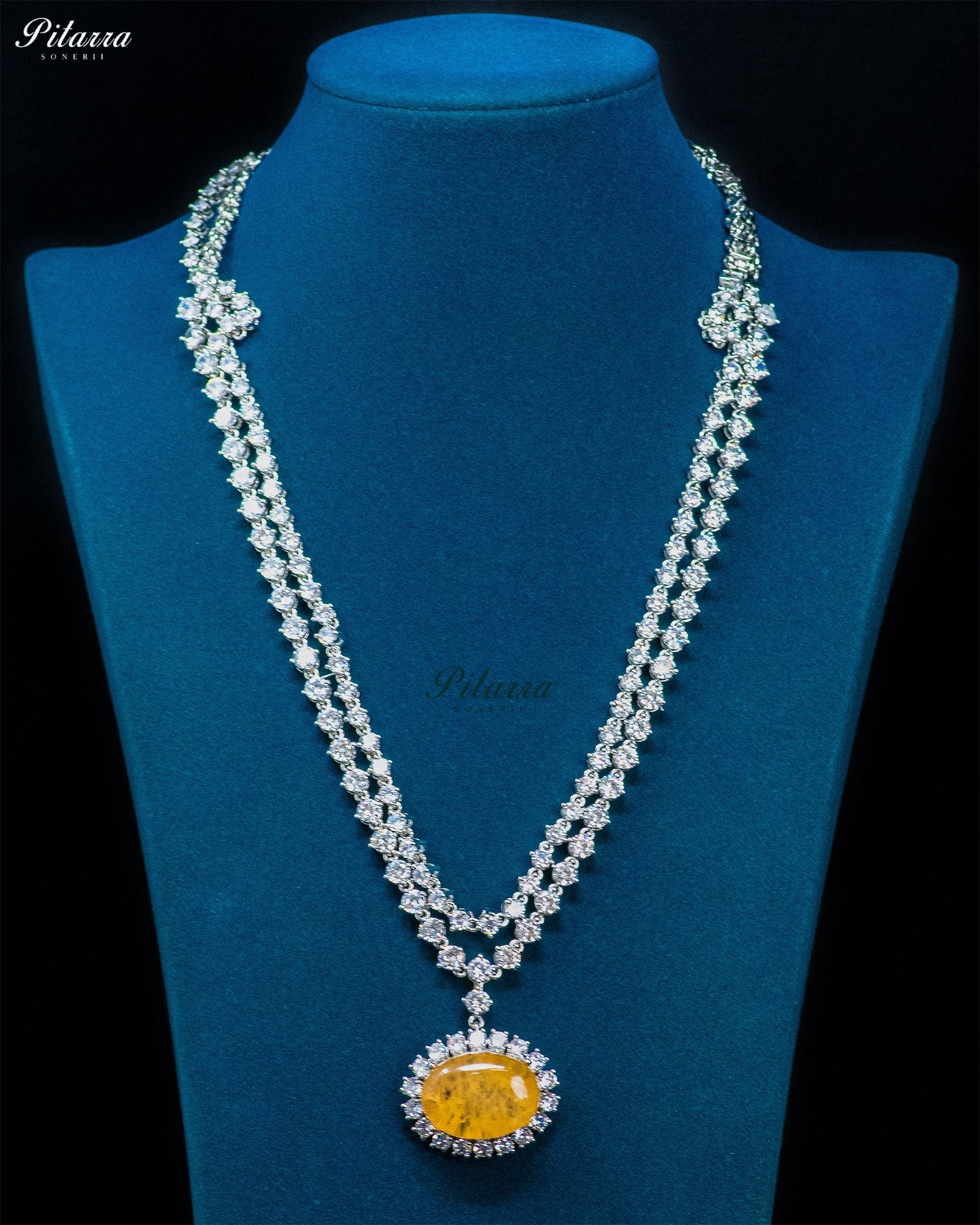 Yellow Oval Kundan Long Necklace Set