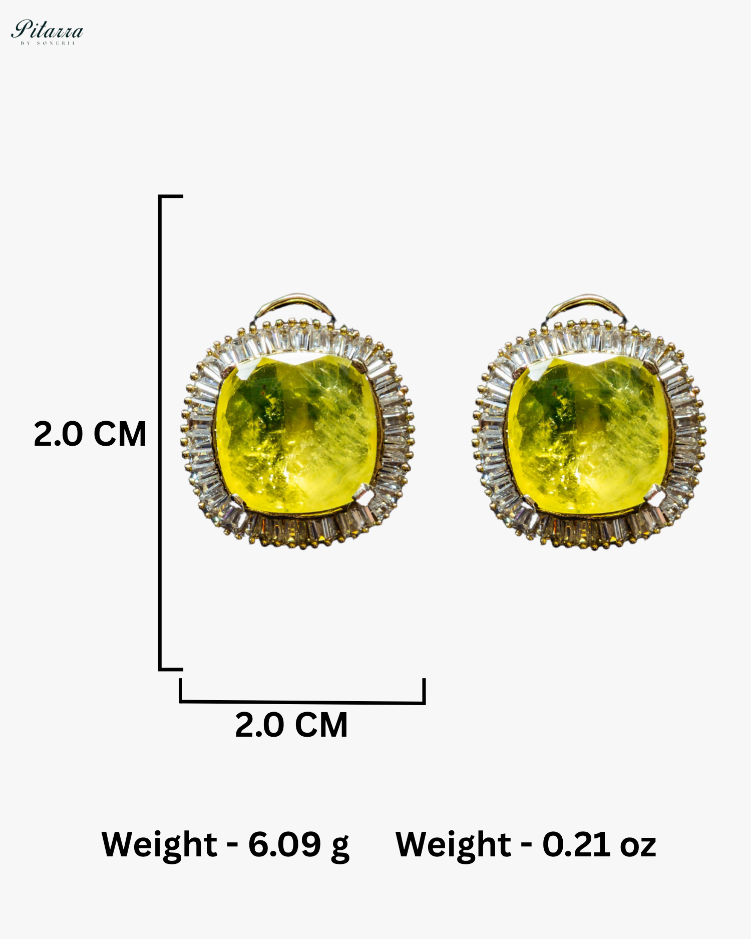 Yellow Stone Silver CZ Choker Necklace Set