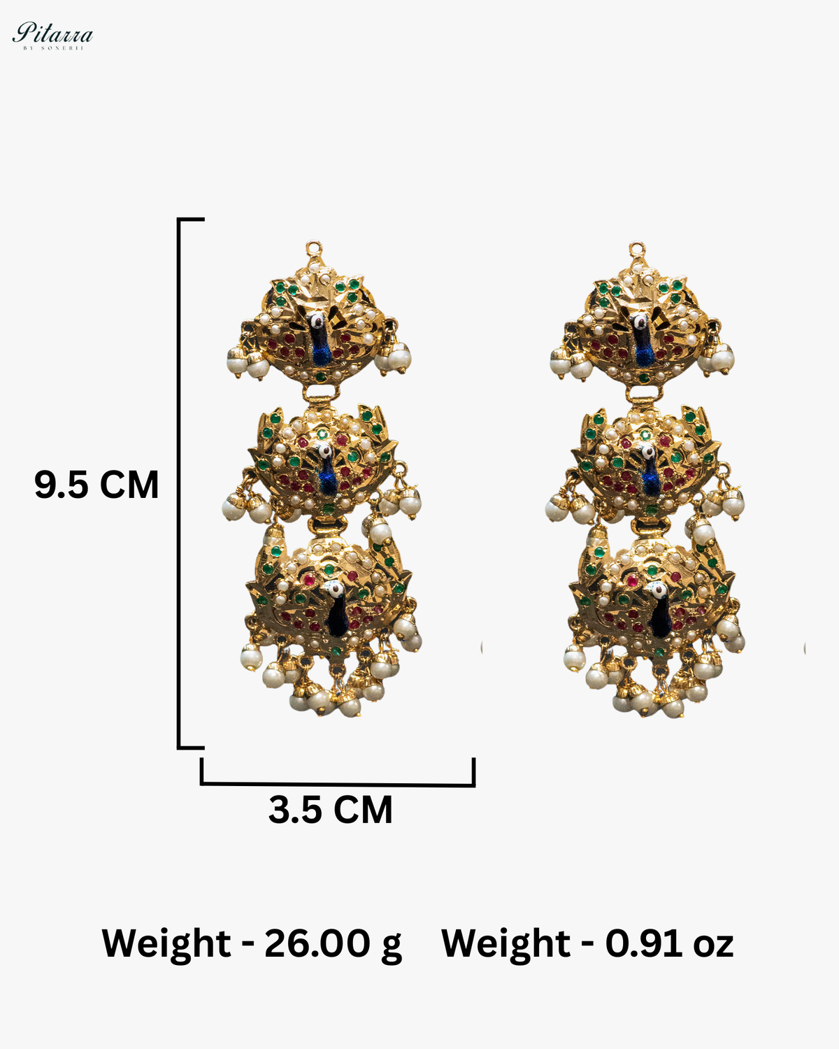 Blue Peacock Design Multi Layered Beads Punjabi Jadau Necklace set