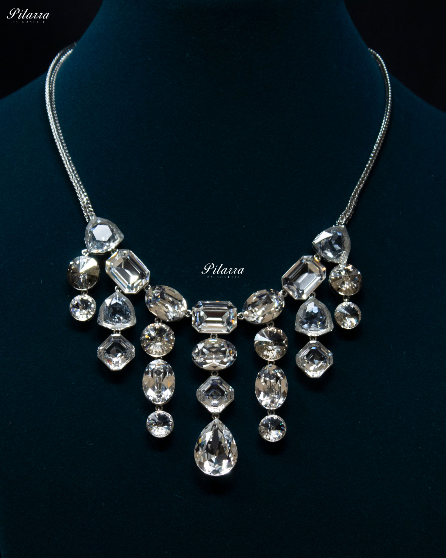 Multi White Stone Crystal Necklace Set