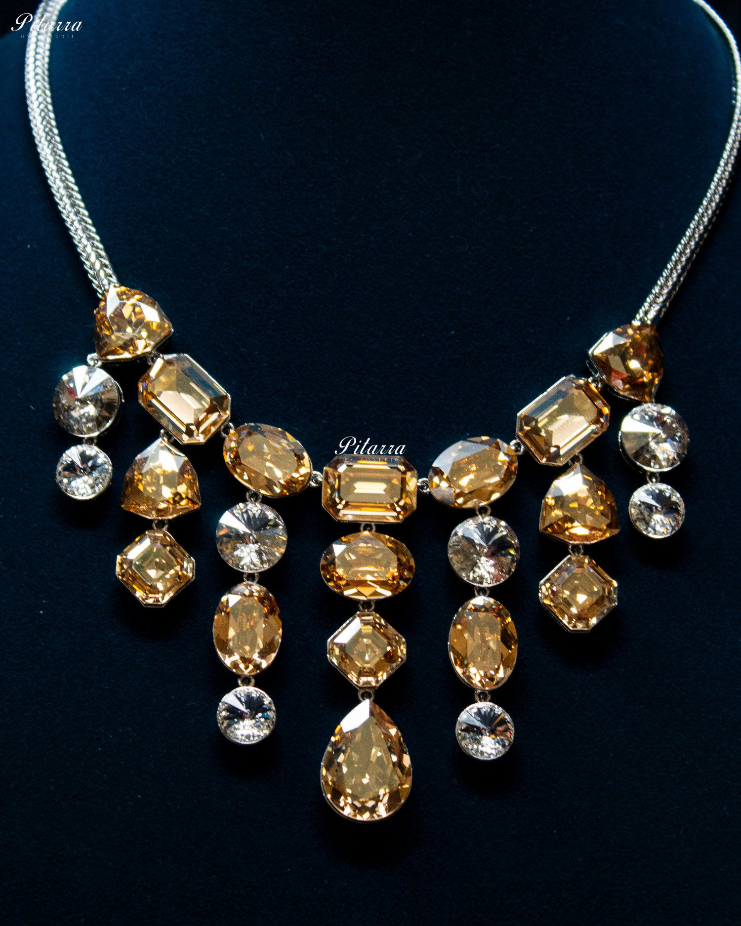 Multi Yellow Stone Crystal Necklace Set