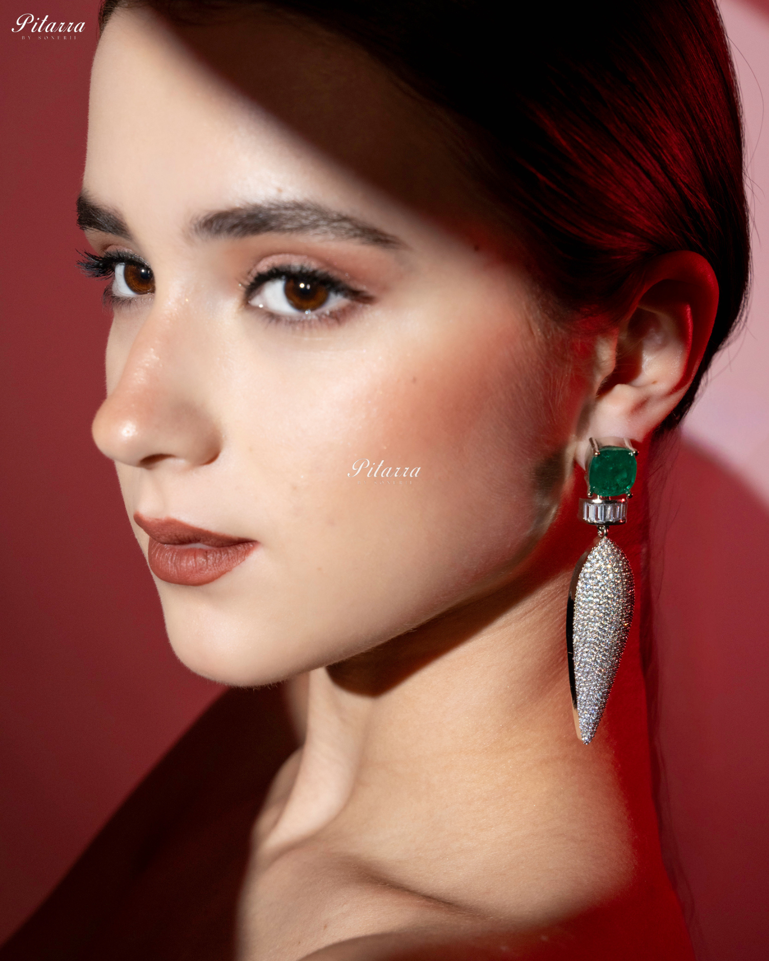 Green Stone Shiny Teardrop Doublet Dangler Earrings