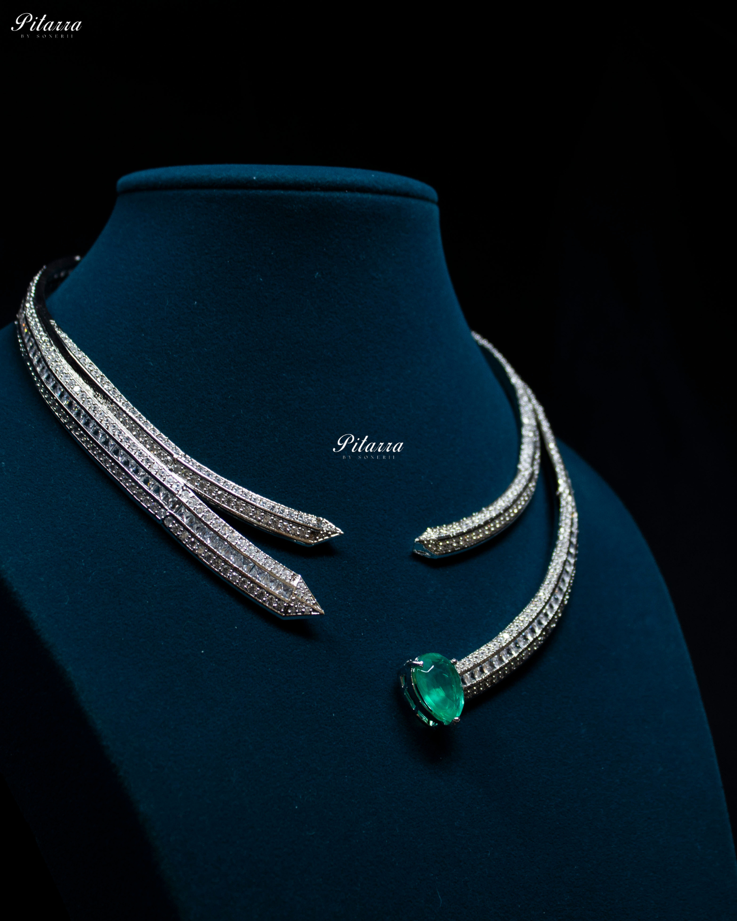 Mint Stone CZ Crystal Choker Set
