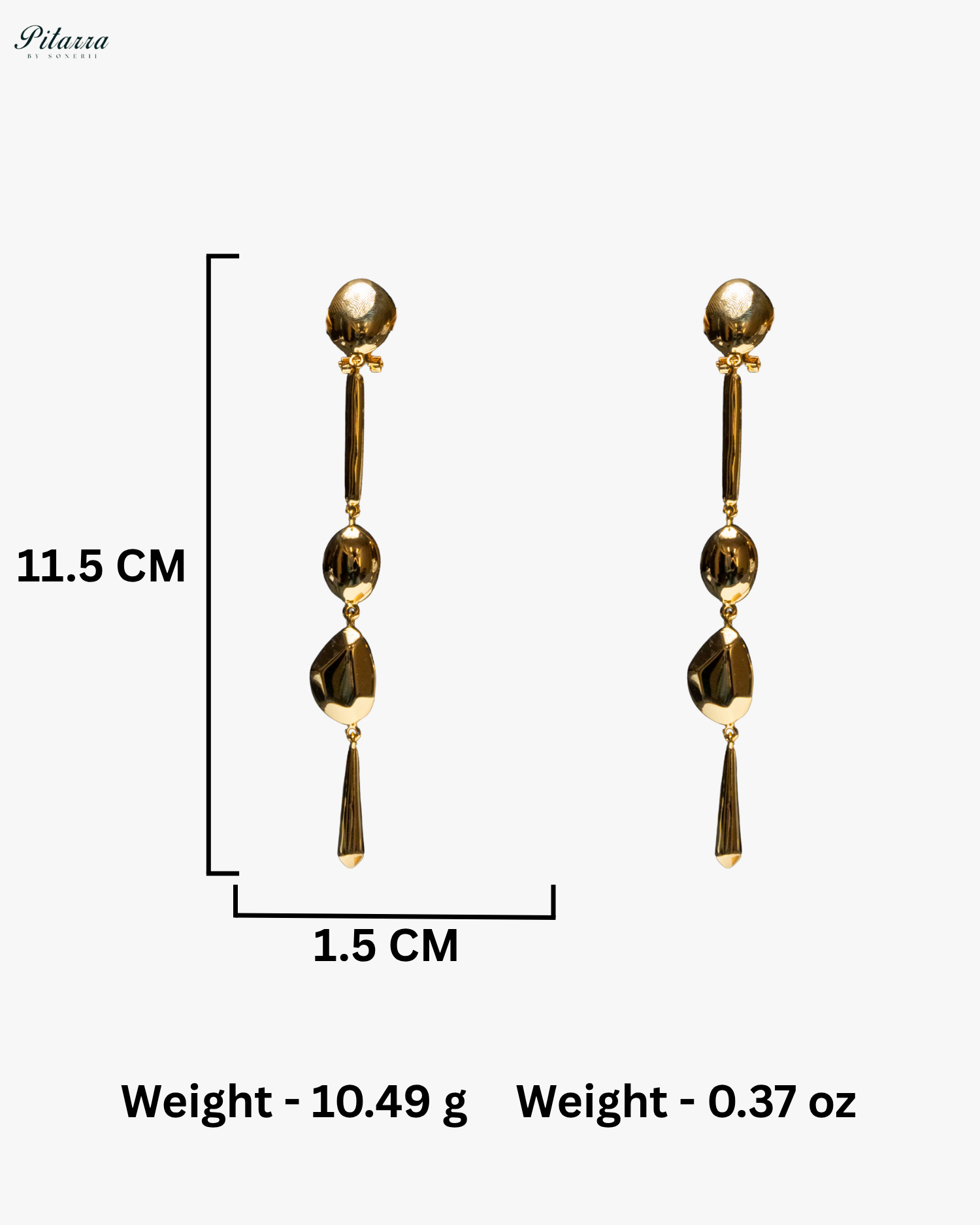 Gold Plated Long Statement Drop Earrings