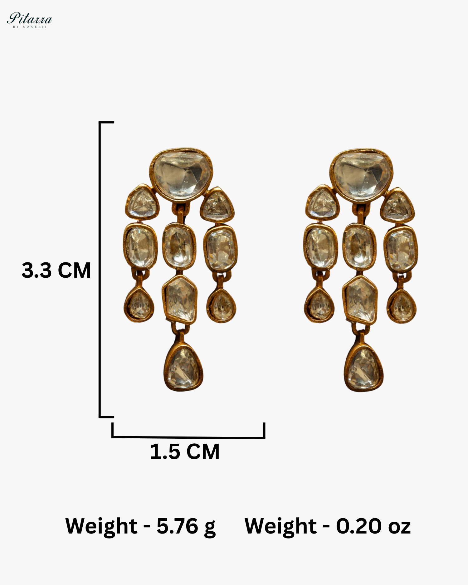 Gold Finish Three Layer Traditional Kundan Necklace Set