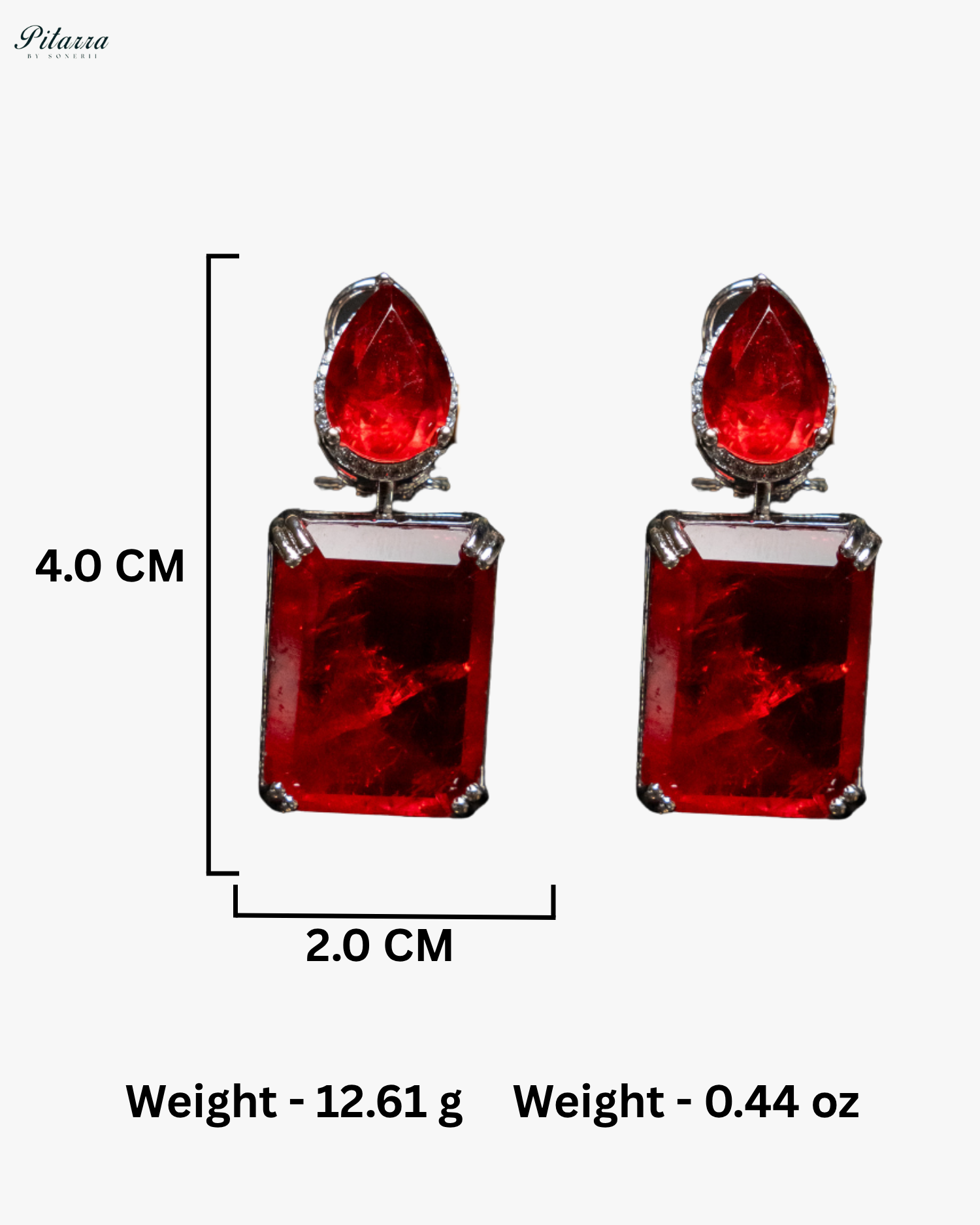 Red Stone Zirconia Necklace Set