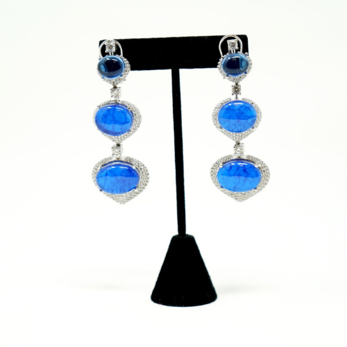 Sparkling Blue Stones Droplets For Women